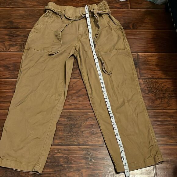 Cabi Brown Discovery Trouser Utility Front Tie Elastic Waist Cropped Pants Boho - Picture 9 of 15